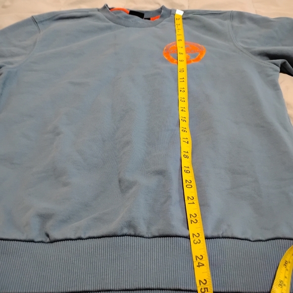 Napapijri | Mens Blue Grey Crewneck Sweatshirt Orange Napapijiri Logo MEDIUM - Picture 13 of 15